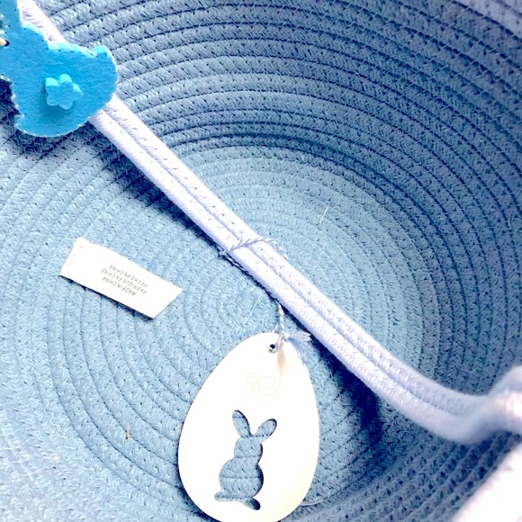 NEW RGI Blue Rolled Rag Bucket Style Basket - Picture 2 of 3